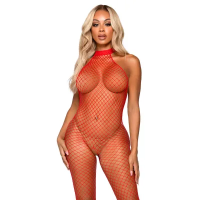 Leg avenue - le frivole bodystocking - racer neck one size red