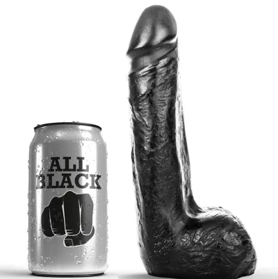Soft black realistic dildo 20 cm