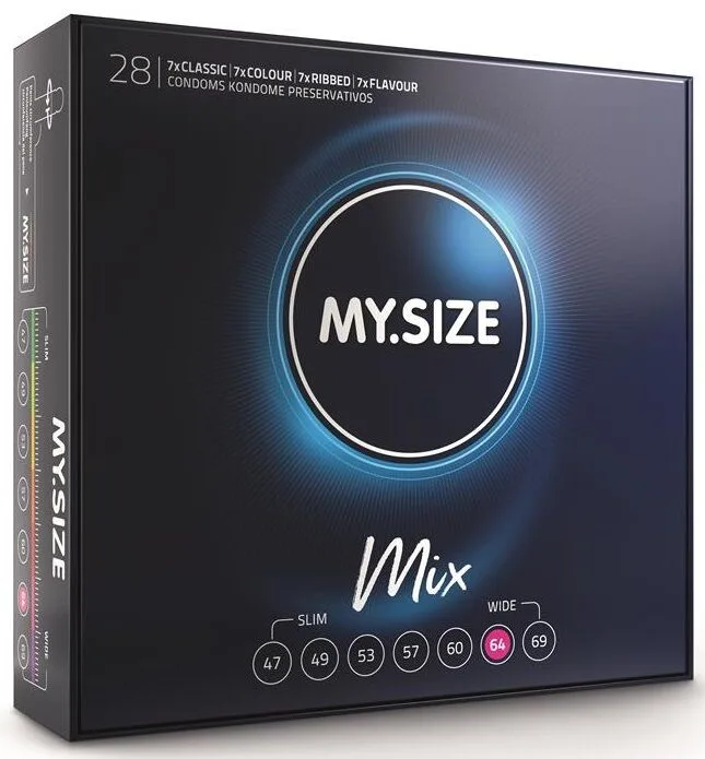 My size - mix préservatifs 64 mm 28 unités