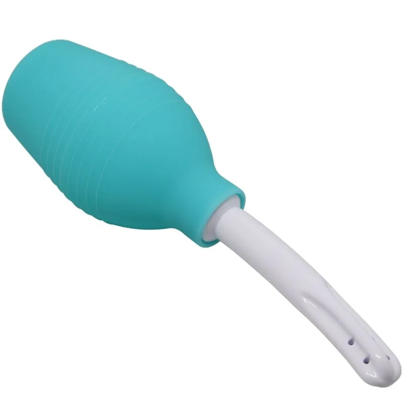 Douche en caoutchouc bleu poire anal