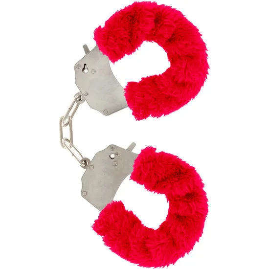Manchettes furry fun bondage rouge