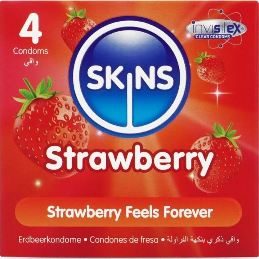 Pack de 4 préservatifs premium fraise
