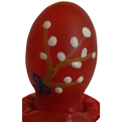 Preservativo decorativo pintado a mano huevo de pascua rojo