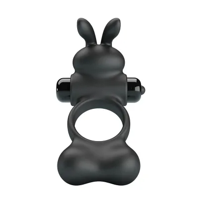 Pretty love - anneau vibrant pour pénis avec stimulateur lapin, 10 fonctions, noir