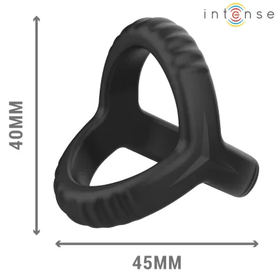 Intense - carson doppelter penisring aus silikon schwarz modell 4