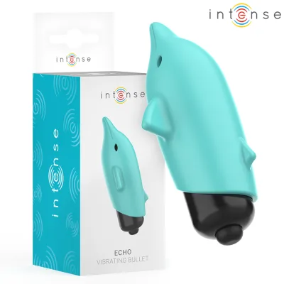Intense - echo balle vibrante bleu dauphin 8 x 4,7 cm