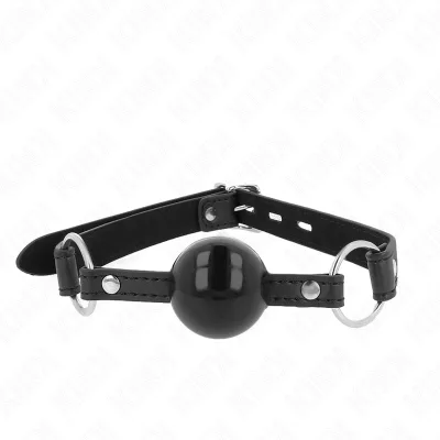 Kink - 4 cm TPE ball gag met zwart hangslot 60 x 2 cm