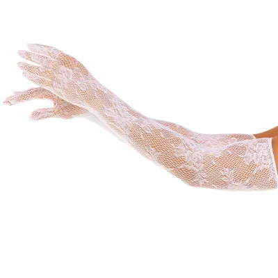 Leg avenue - gants fleurs rouges blancs
