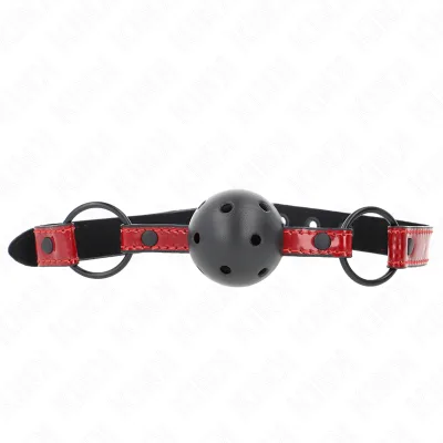 Kink - shiny leatherette ball 4.5 cm gag 63.5 x 2 cm adjustable 41 x 59 cm