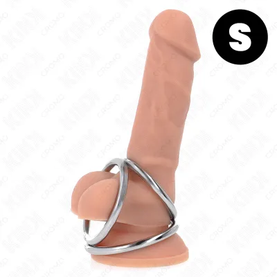 Kink - triple chrome metal penis ring 3.2 cm to 4.5 cm