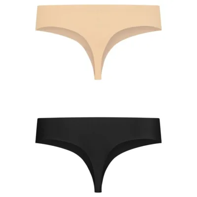 Bye-bra - lot de 2 tangas invisibles beige et noir taille XL