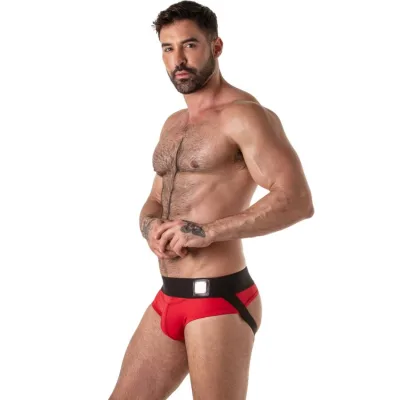 Jockstrap met brede tailleband, rood, XL