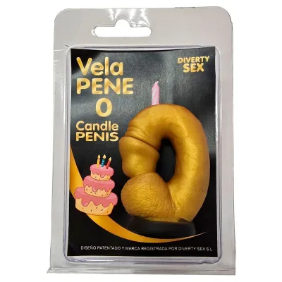 Candela a forma di pene a forma di numero 0 colore oro