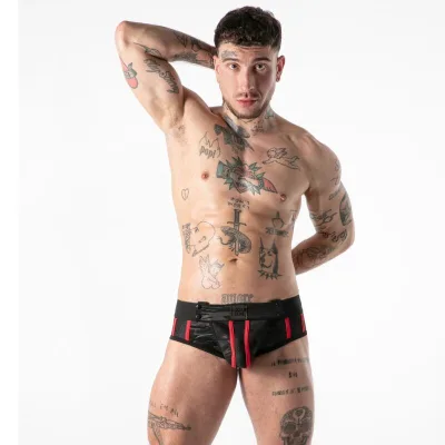 Slip militaire complet rouge S