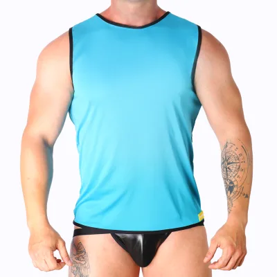 Macho - t-shirt bleu L/XL