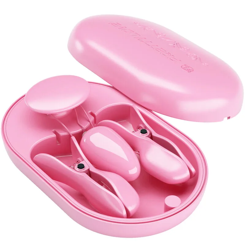 Pretty love - boite surprise pinces d'électro stimulation rose