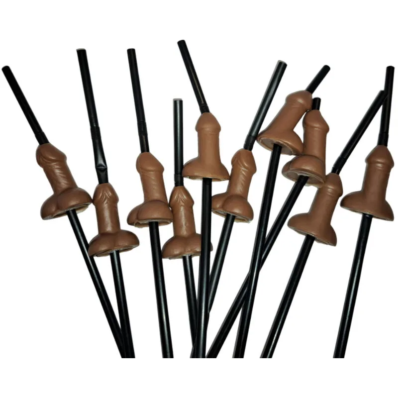 Sachet de 10 pailles naturelles gros pénis