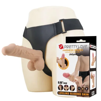 Pretty love - jolyon arnés con dildo flexible 22 cm ø 4,8 cm color natural