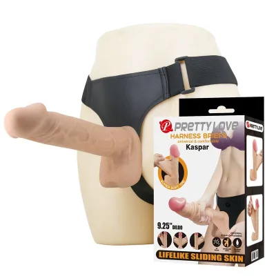 Pretty love - kaspar arnés con dildo flexible 21 cm ø 5 cm color natural