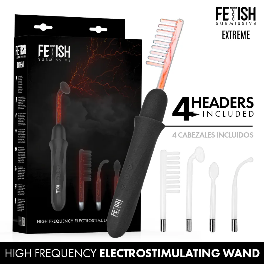 Fetish submissive – Hochfrequenz-Elektrostimulationsstab