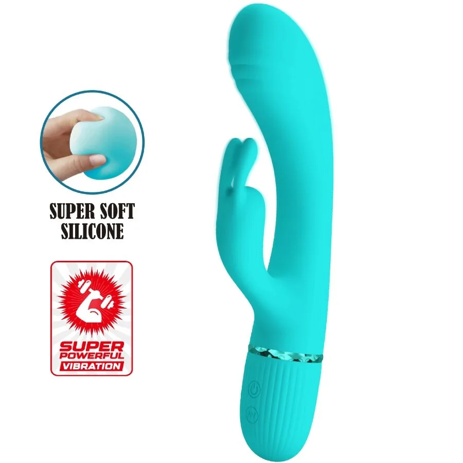 Pretty love - vibrateur scocco lapin turquoise