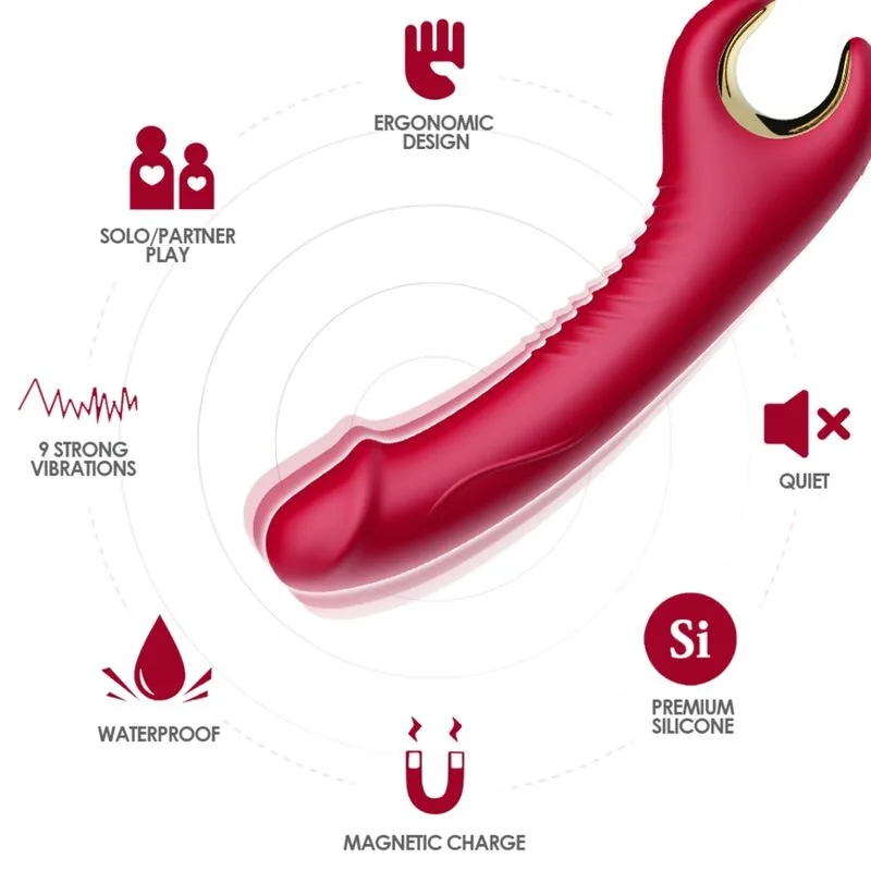 Armony - vibrateur & rotateur prince dildo rouge