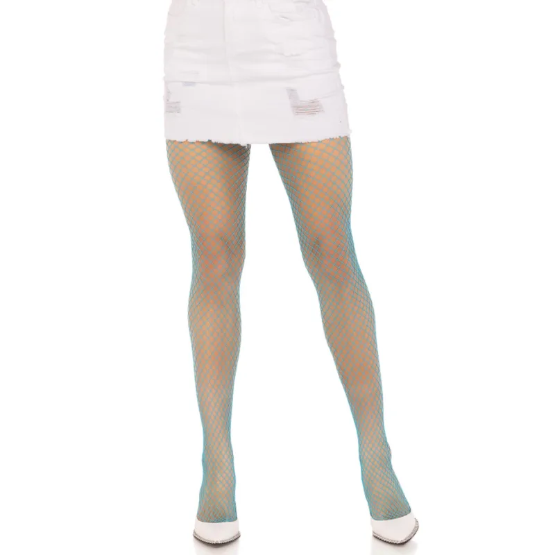 Leg avenue - collants résille lycra bleu