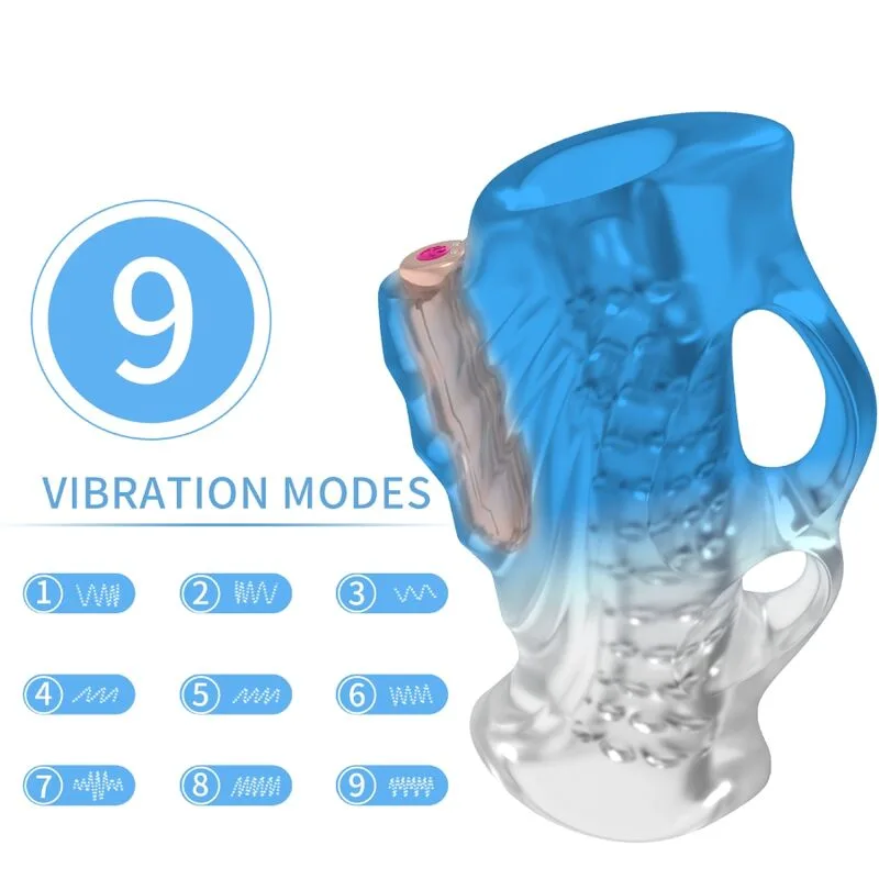 Armony - masturbateur doigt & vibrateur bleu gradient