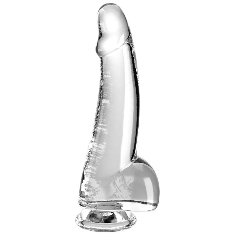 Clear gode avec testicules 15.2 cm transparent