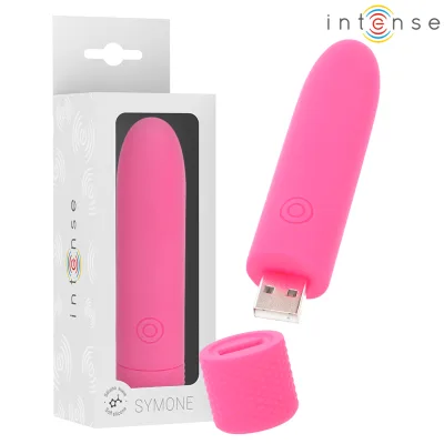 Intense - symone bullet vibrant rechargeable USB 8 vibrations rose 10 x 2,2 cm