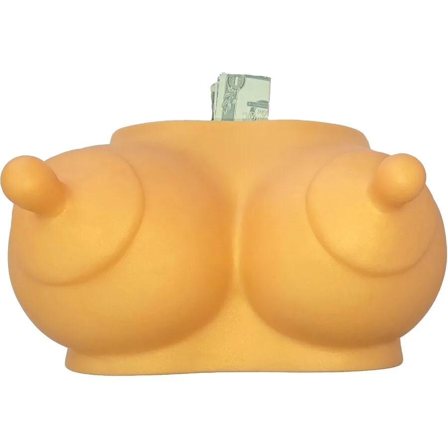 Tirelire en forme de seins ton doré