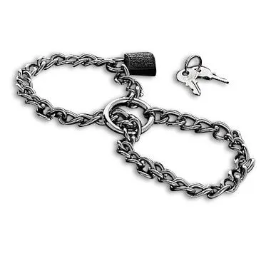 Handcuffs with stainless steel chain.