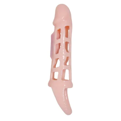 Baile - penis extender cover mit vibration und natürlichem gurt 13.5 cm