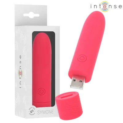 Intense - symone bullet vibrant rechargeable USB 8 vibrations rouge 10 x 2,2 cm