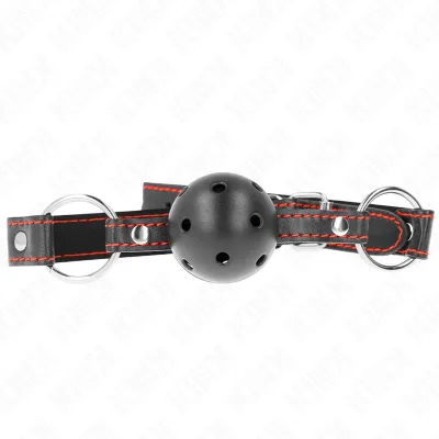 Kink - hollow hard black ball gag model 2 65 x 2.5 cm