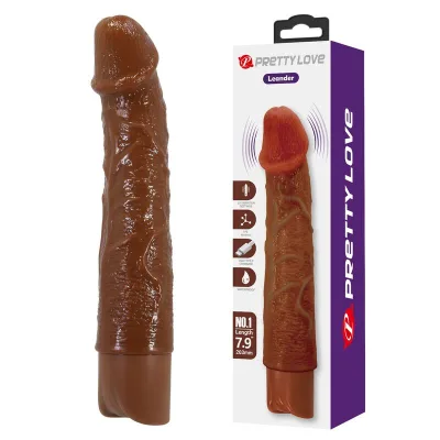 Pretty love - leonardo vibrateur réaliste 20 cm ø 4 cm marron