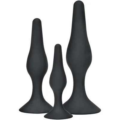 Anal play curvy companions plug anal 3 piezas negro