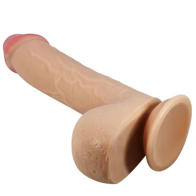 Pretty love - sliding skin series realistischer dildo mit sliding skin saugnapfleisch 23,4 cm