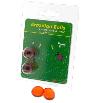 2 brazilian balls strawberry intimate gel