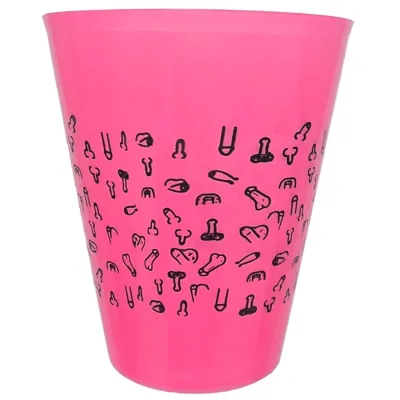 Fuchsia cup 500 ml with black penises