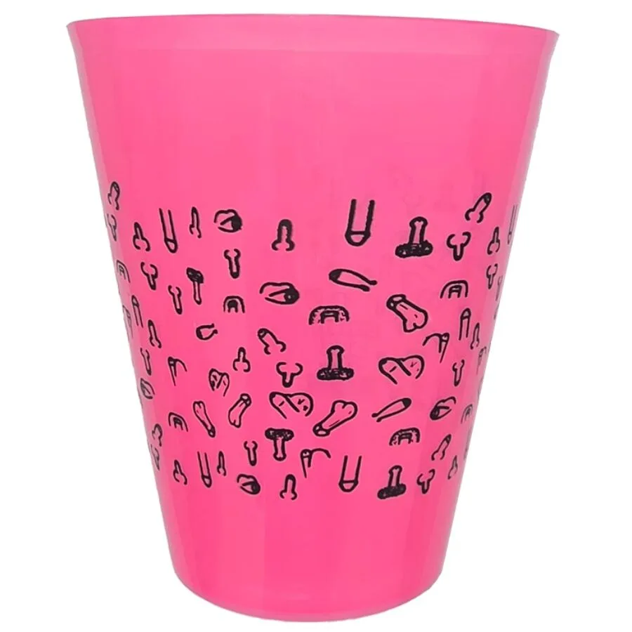Tasse fuchsia 500 ml avec pénis noirs