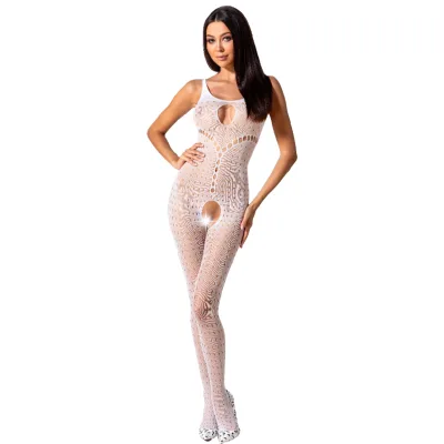 Passion - donna BS078 bodystocking taglia unica bianco