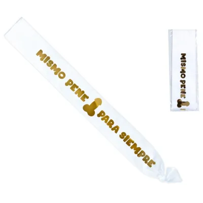 Metallic penis white band