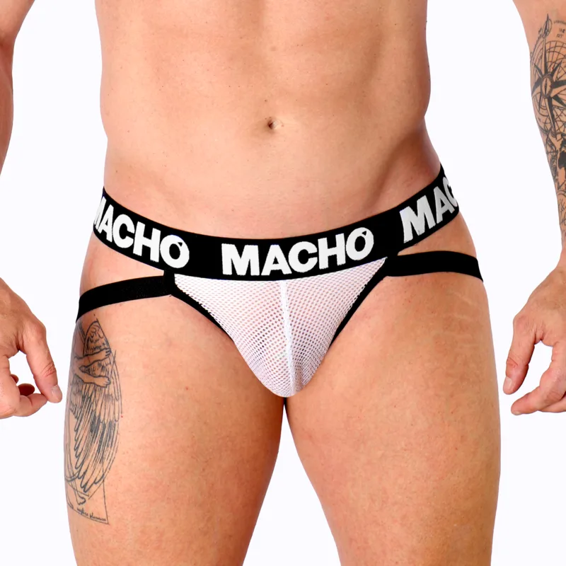 Macho - MX26X1 jock grid blanc XL