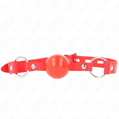 Kink - 4 cm TPE ball gag met rood hangslot 60 x 2 cm