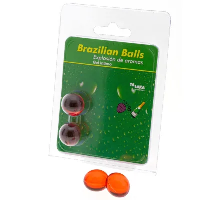 2 brazilian balls strawberries & champagne intimate gel