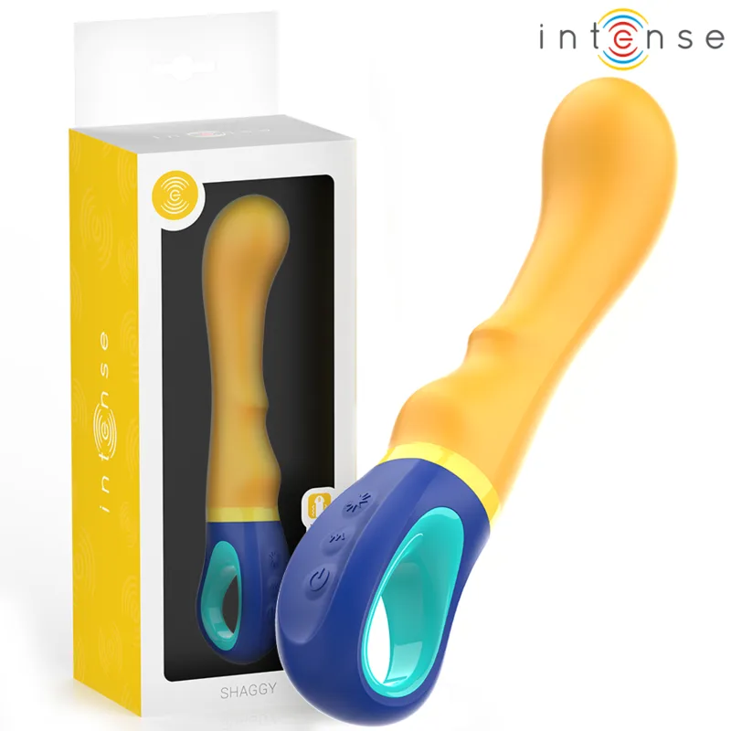 Intense - shaggy g-spot vibrator geel