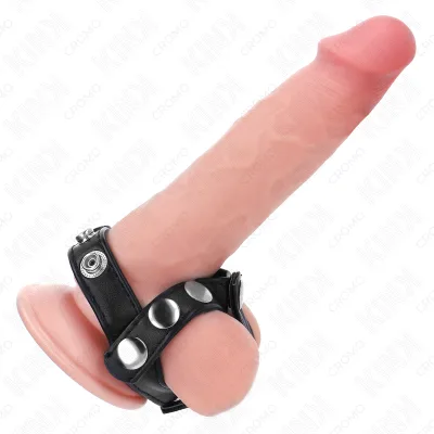 Kink - anneau pénis avec 3 sangles réglables pour diviseurs de couilles