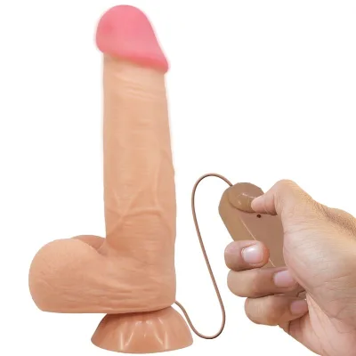 Pretty love - sliding skin series realistischer dildo mit sliding skin fernbedienung saugnapfleisch 21,8 cm