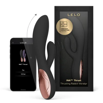 Ina thrust vibrador rabbit con empuje negro